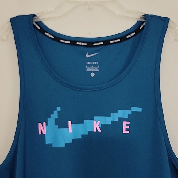 Nike Swim Dri-Fit Blue Cover Up Long Tank Top M - Picture 2 of 13